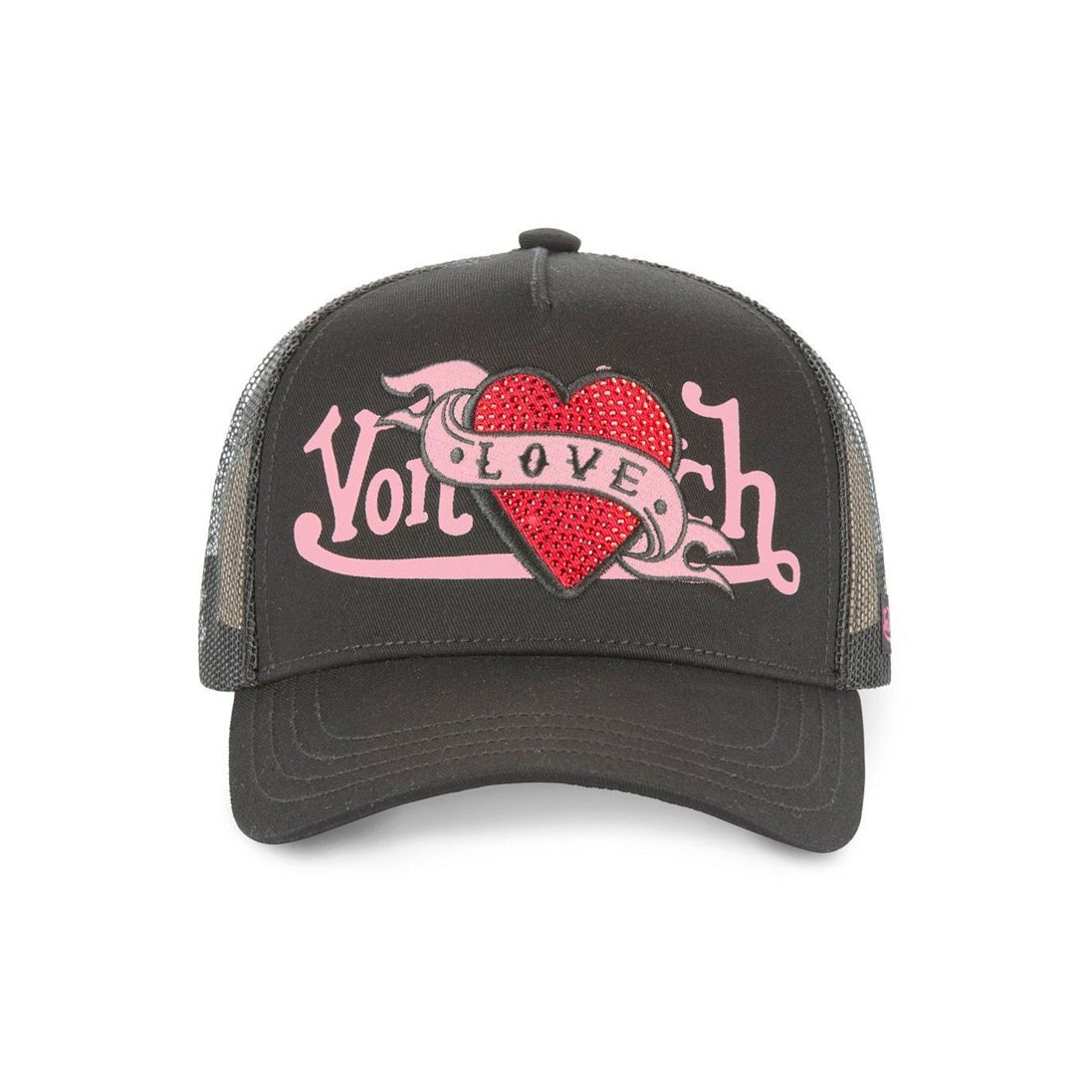 Gorra Trucker Von Dutch LOVU NR negra y rosa