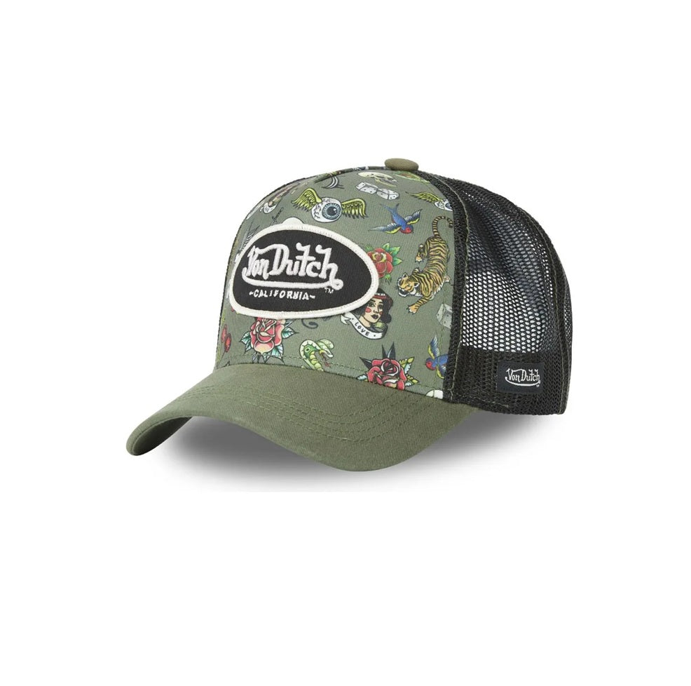 Gorra Trucker Von Dutch Tattoo TAT K verde
