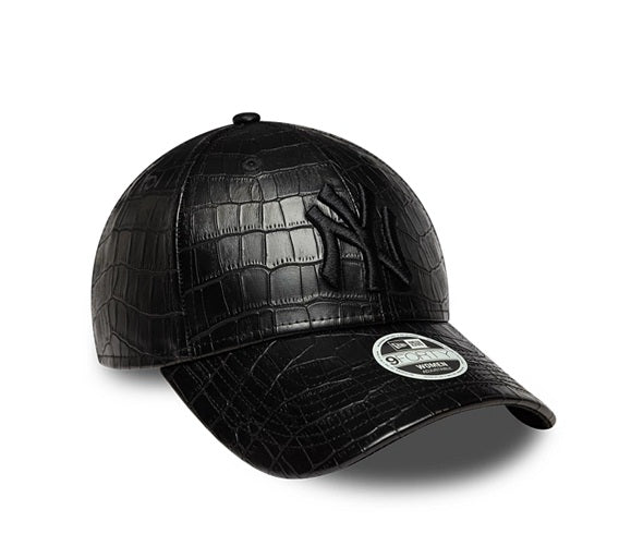 Gorra New Era 9FORTY Mujer NY Yankees Cocodrilo Negra