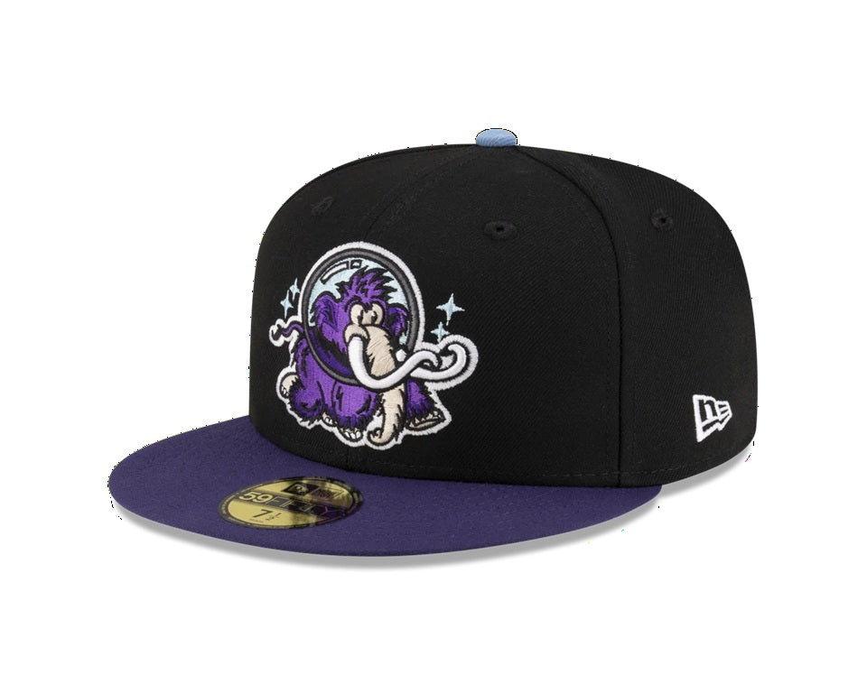 Gorra New Era 59FIFTY negra y lila Erie SeaWolves MILB