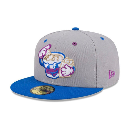 Gorra Akron Rubberducks 59FIFTY gris / azul MILB - Mundogorrasgc