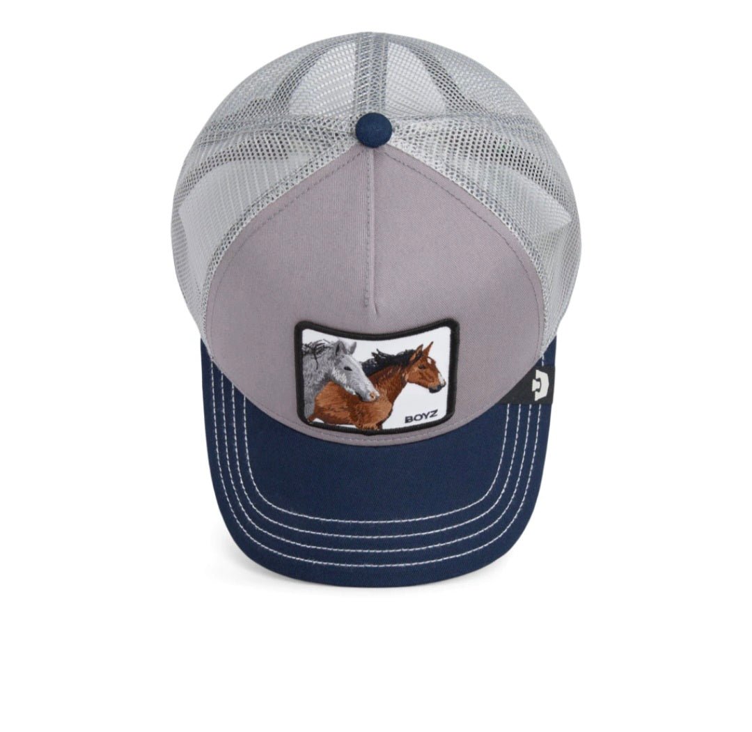 Gorra caballos trucker gris y azul marino goorin bros - Mundogorrasgc