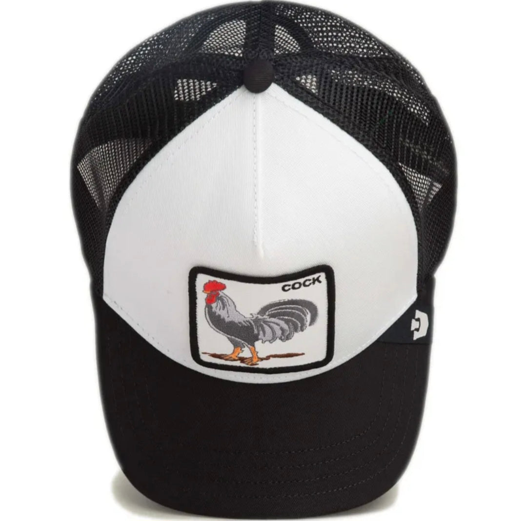 Gorra gallo COCK goorin bros blanca y negra - Mundogorrasgc