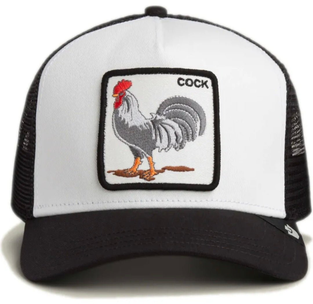 Gorra gallo COCK goorin bros blanca y negra - Mundogorrasgc