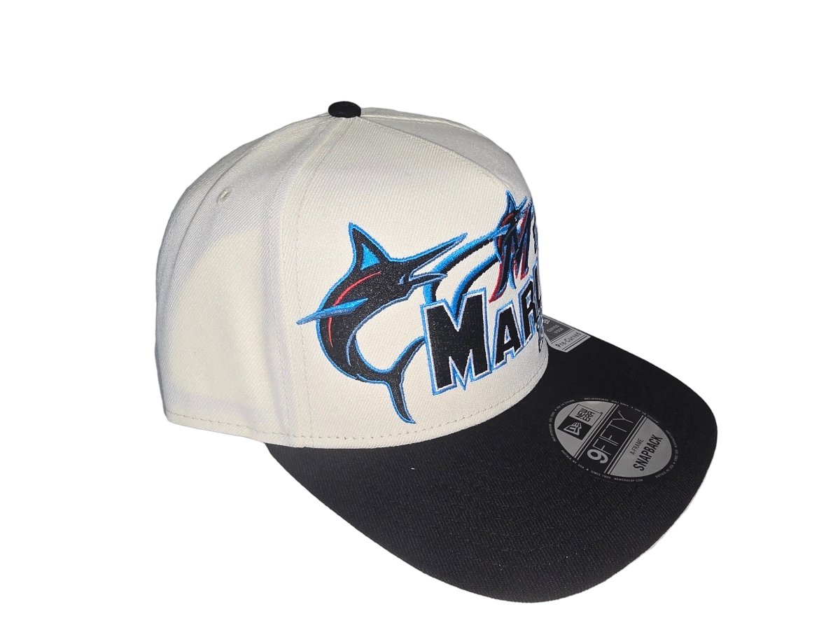 Gorra new era 9FIFTY A - Frame Marlins beige y negra - Mundogorrasgc