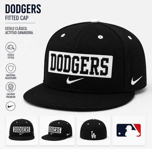 Gorra Nike Los Angeles Dodgers negra Fitted (cerrada) - Mundogorrasgc