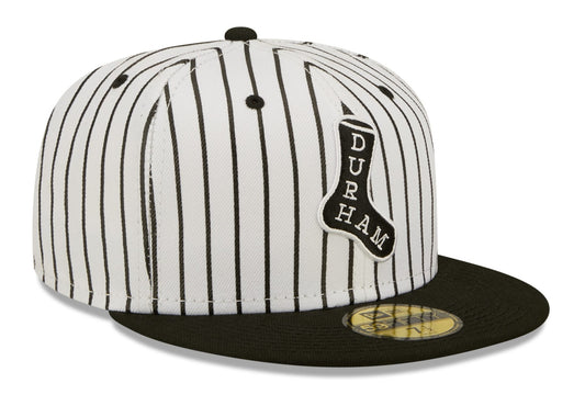 Gorra 59FIFTY Durham Bulls blanca rayada