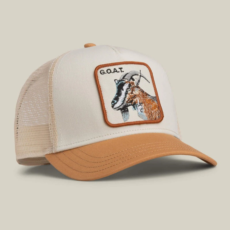 Gorra GOAT la cabra goorin bros beige marrón