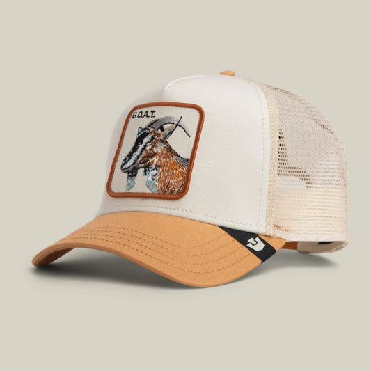 Gorra GOAT la cabra goorin bros beige marrón