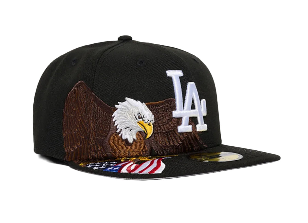 Gorra 59FIFTY Negra LA Dodgers Eagle - flag