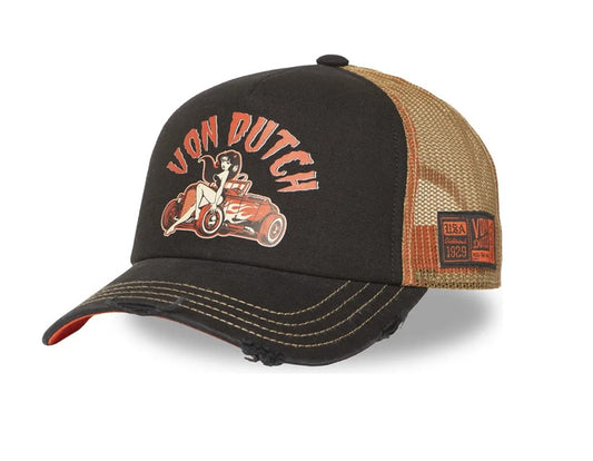 Gorra Von Dutch CREW31 Trucker Negra y Beige Snapback