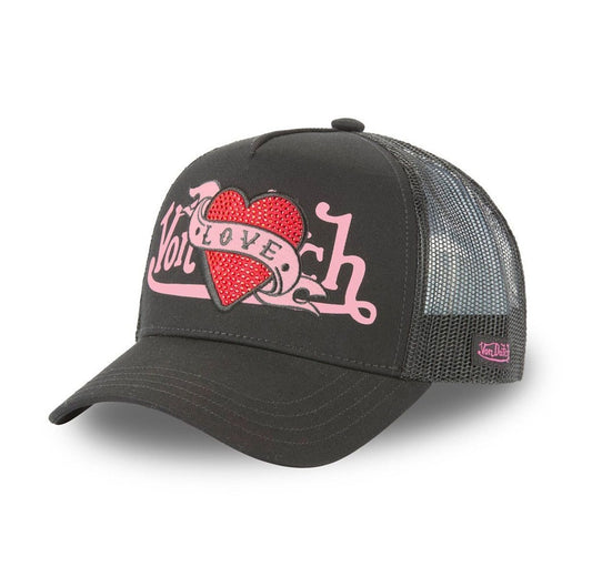 Gorra Trucker Von Dutch LOVU NR negra y rosa