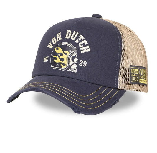Gorra Trucker Von Dutch CREW 30 – Azul y Beige