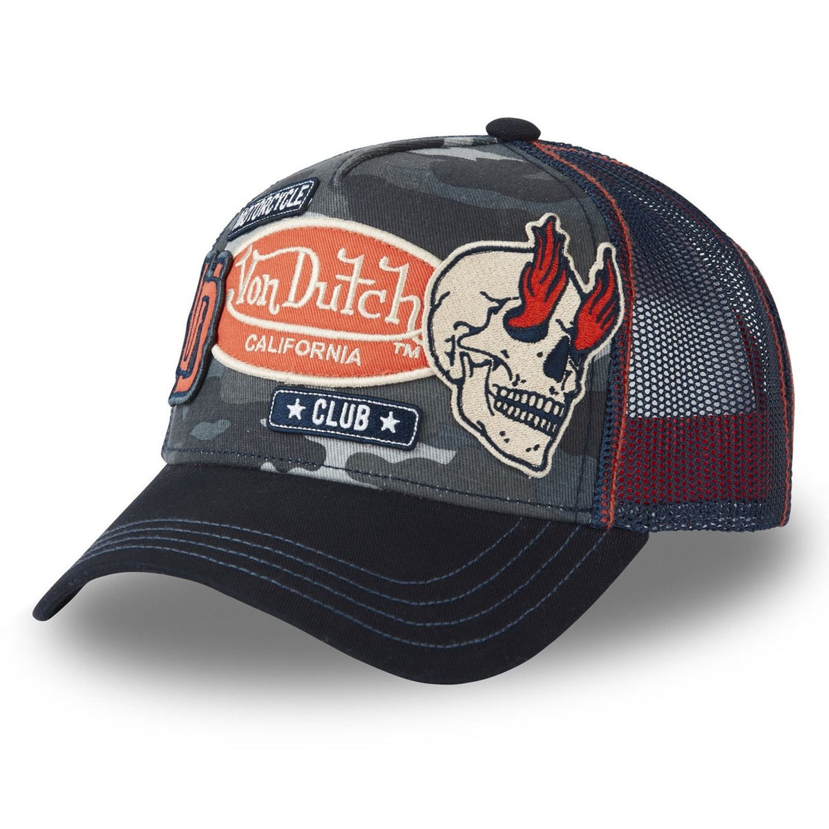 Gorra von dutch Azul militar PATCH02 trucker camuflaje