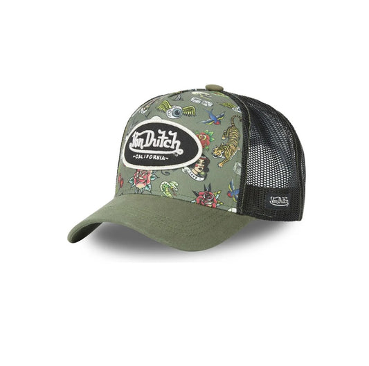 Gorra Trucker Von Dutch Tattoo TAT K verde