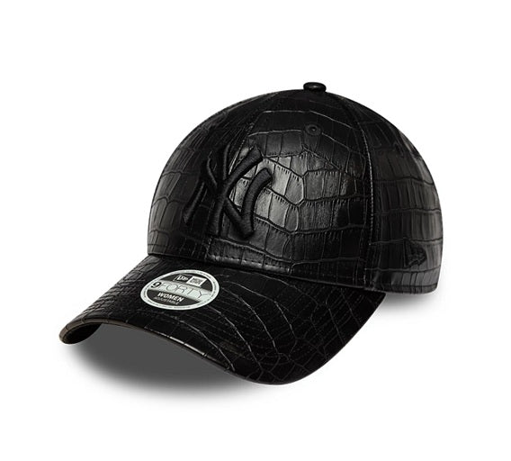 Gorra New Era 9FORTY Mujer NY Yankees Cocodrilo Negra